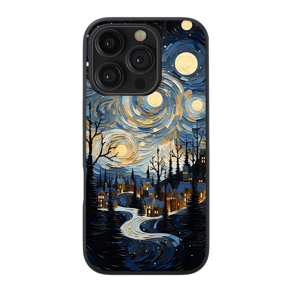 Blue Starry Night Glass Phone Case