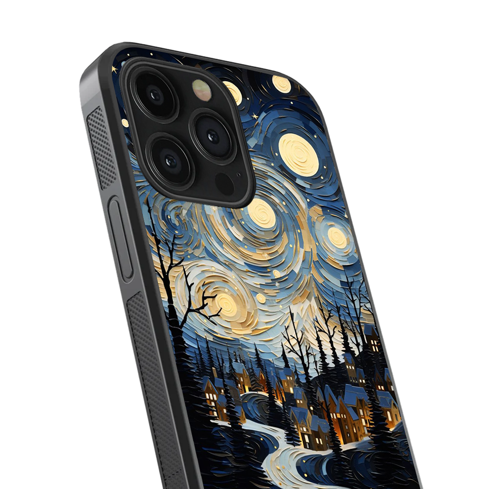 Blue Starry Night Glass Phone Case