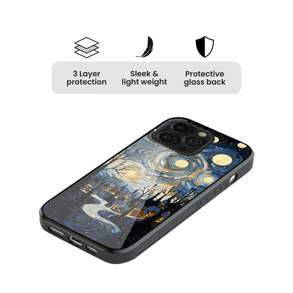 Blue Starry Night Glass Phone Case