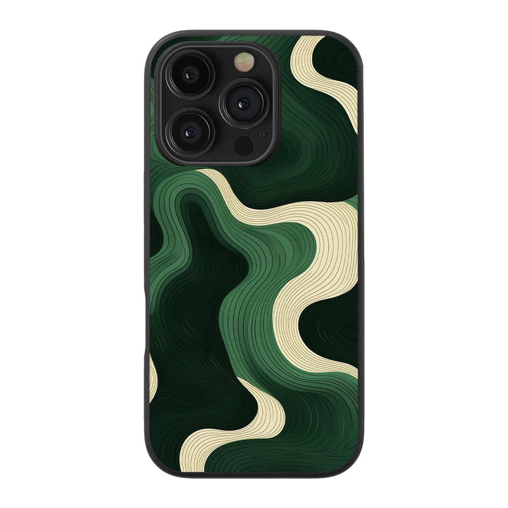 Green Waves Glass Phone Case