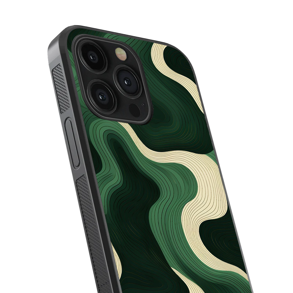 Green Waves Glass Phone Case