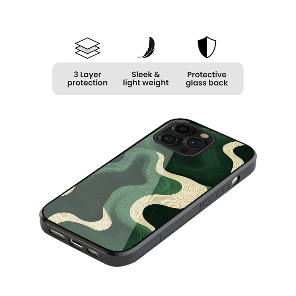 Green Waves Glass Phone Case