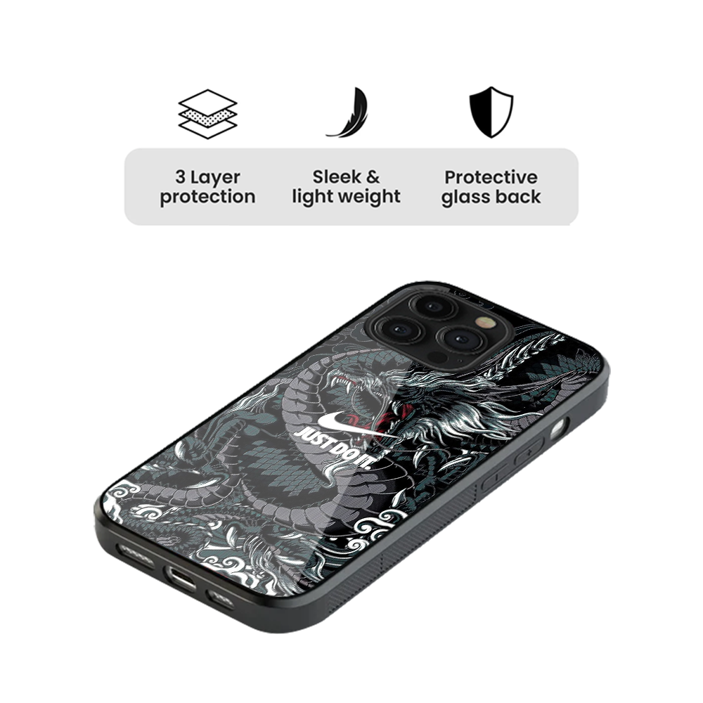 Dragon Swoosh Glass Phone Case