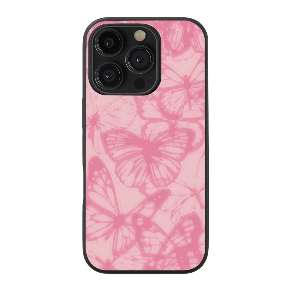 Pink Aesthitic Butterfly Glass Phone Case