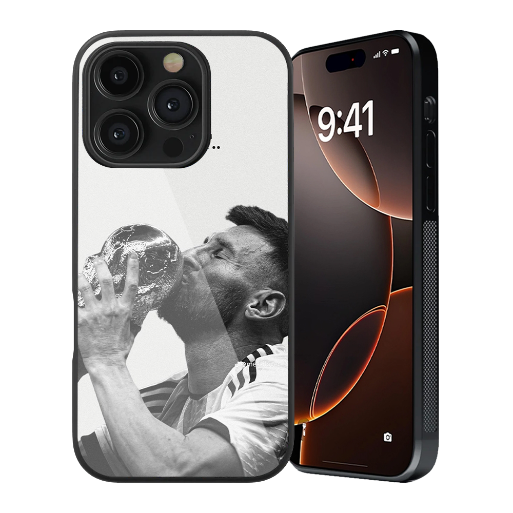 Messi #1 Glass Phone Case