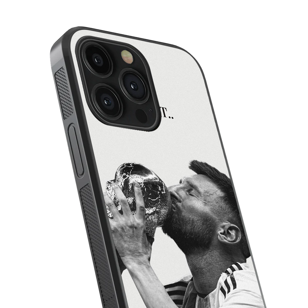 Messi #1 Glass Phone Case