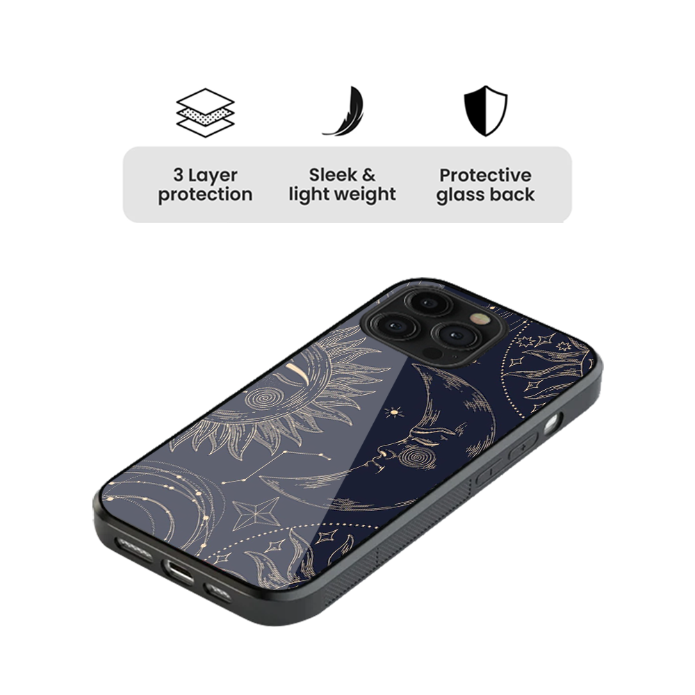 Sun and the Moon Glass Phone Case