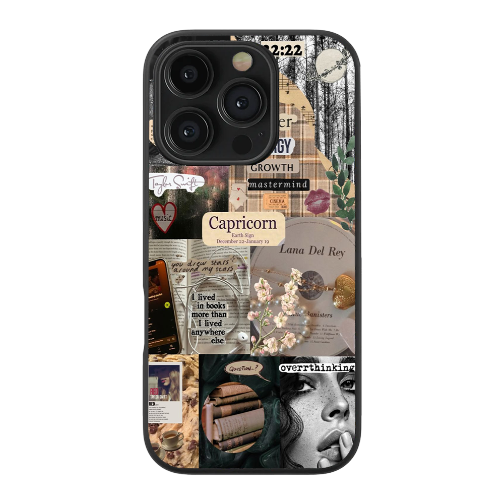 Capricorn Aesthetic Zodiac Sign Glass Phone Case