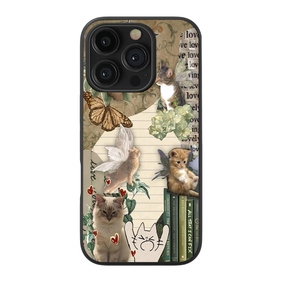 Kitty Vintage Glass Phone Case