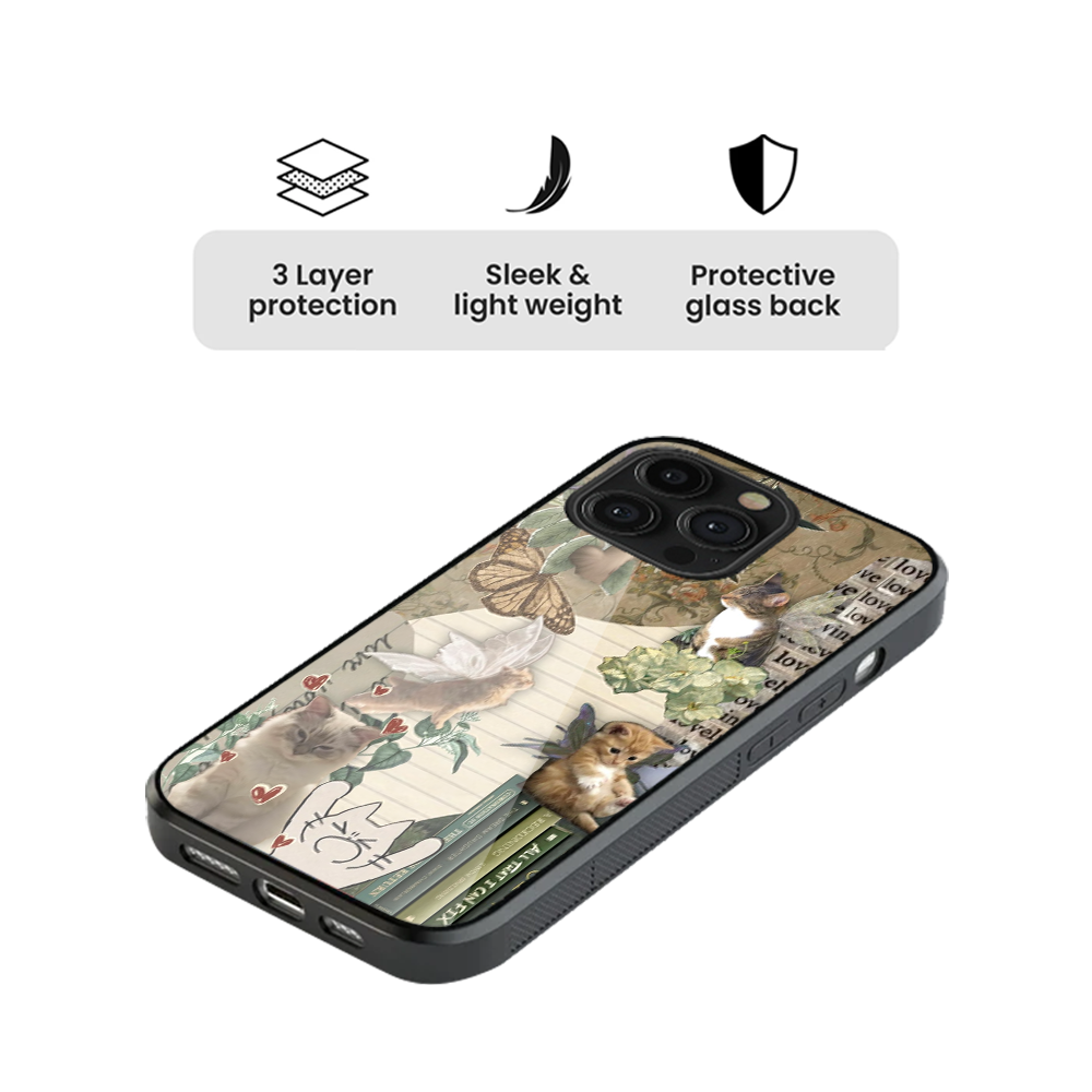 Kitty Vintage Glass Phone Case
