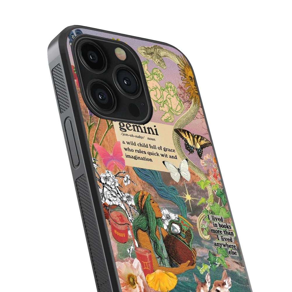 Gemini Aesthetic Zodiac Sign Glass Phone Case