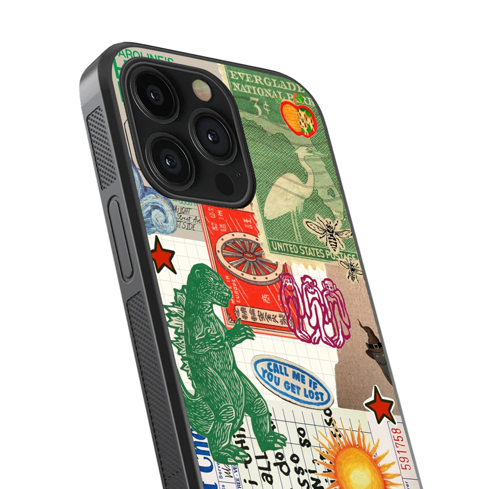 Multiple Stamp'S Glass Phone Case