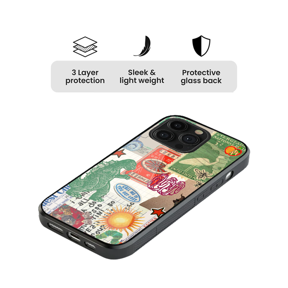 Multiple Stamp'S Glass Phone Case