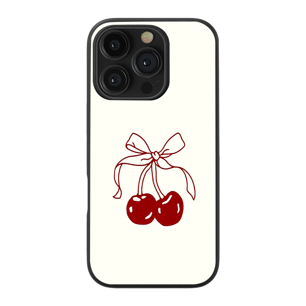Cherry Bow Abstract Glass Phone Case