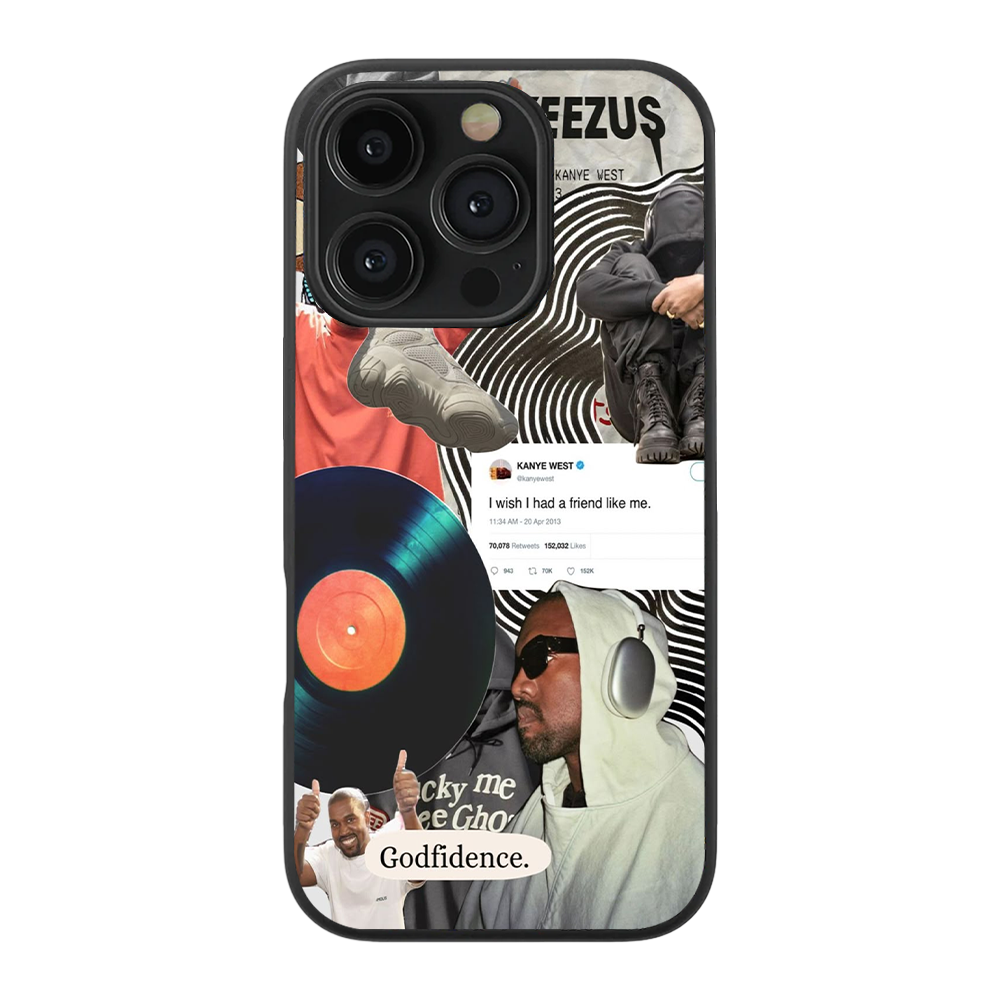The Kanye Collage Glass Phone Case