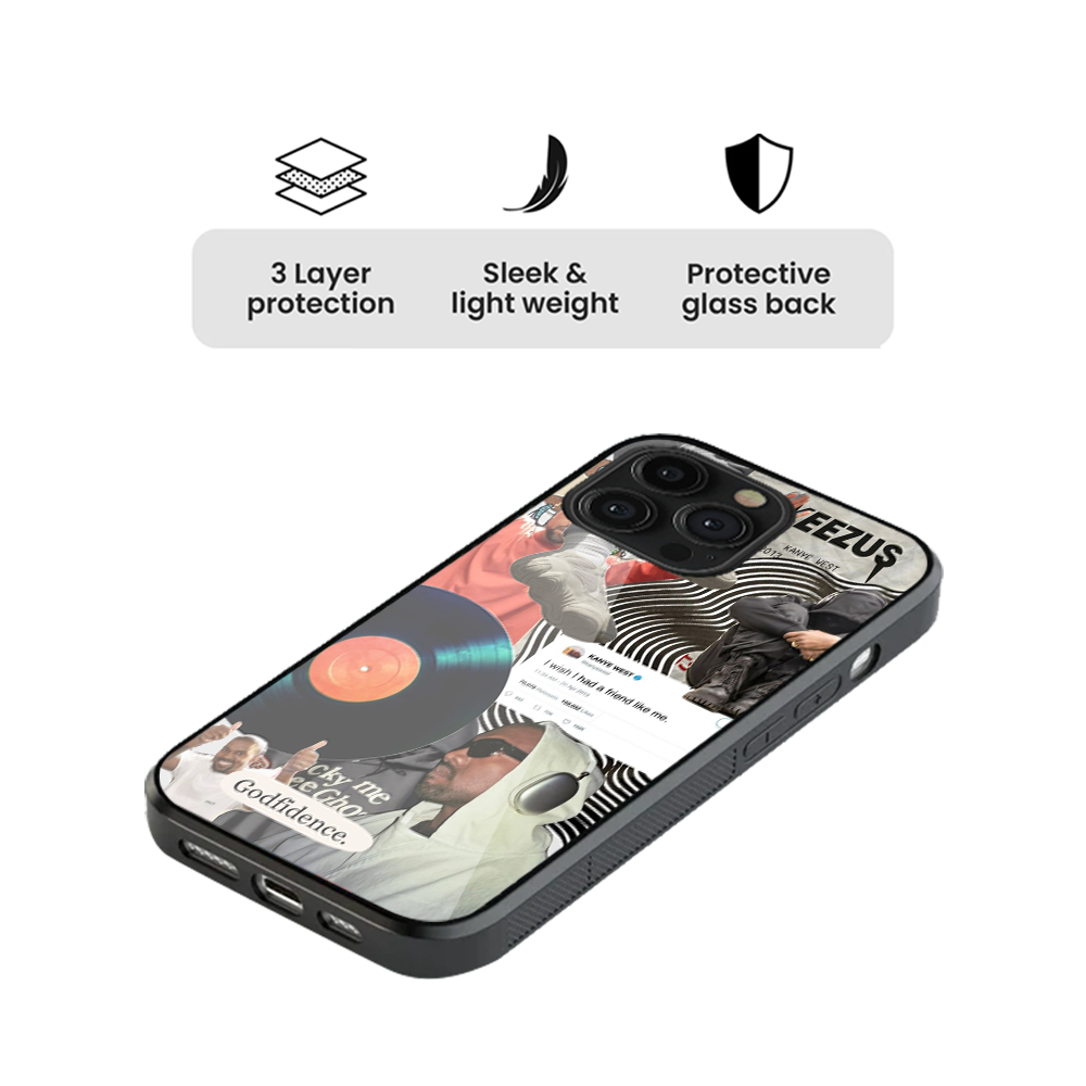 The Kanye Collage Glass Phone Case