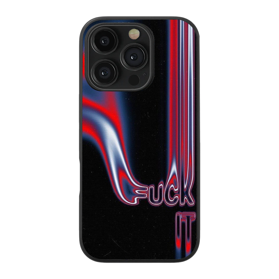 Distorted F*Uck It Glass Phone Case