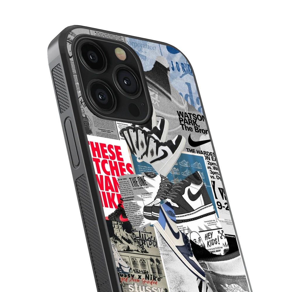 Sneaker Chaos Glass Phone Case