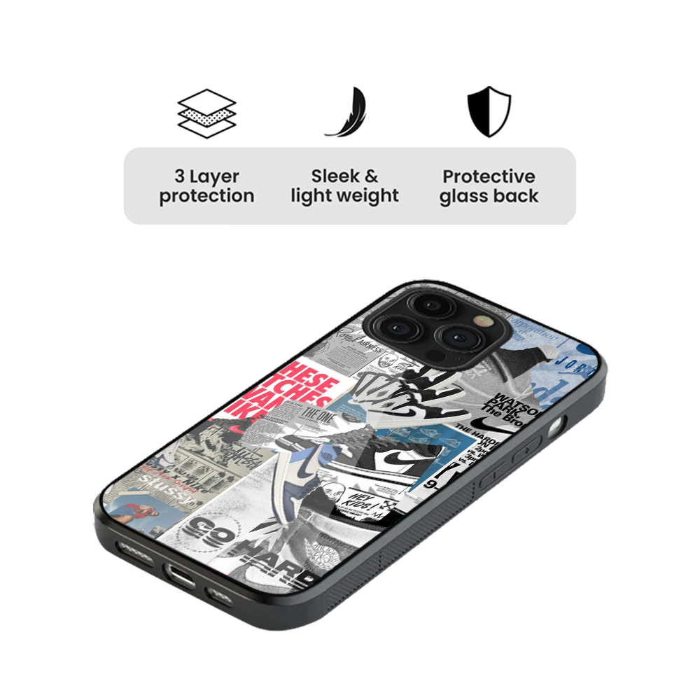 Sneaker Chaos Glass Phone Case