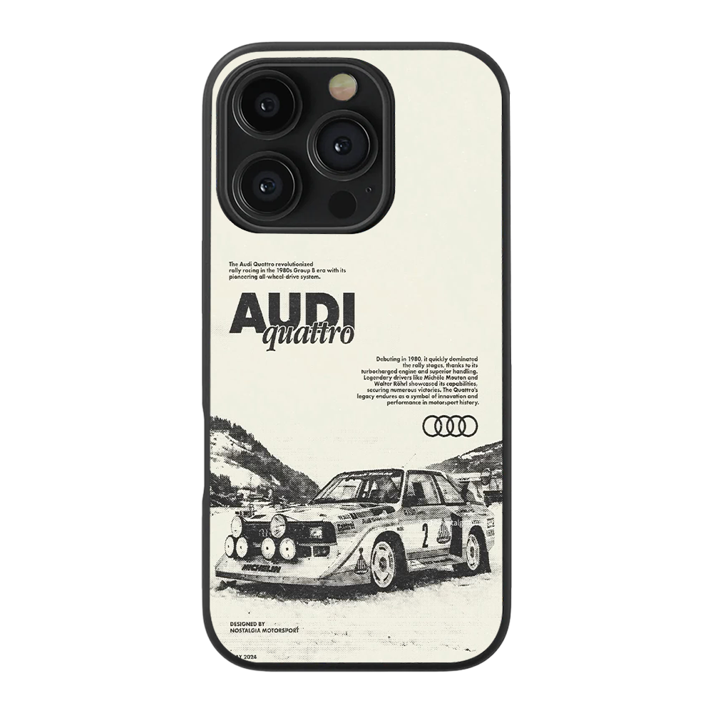 Audi Quatro Car Glass Phone Case