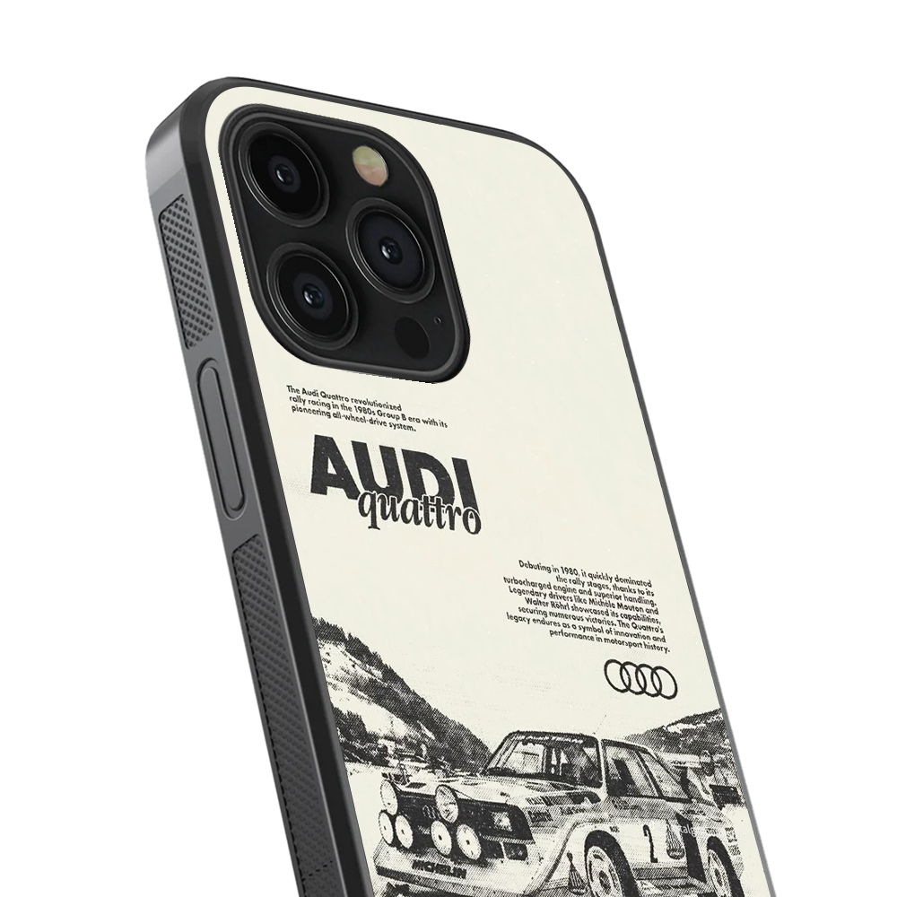 Audi Quatro Car Glass Phone Case