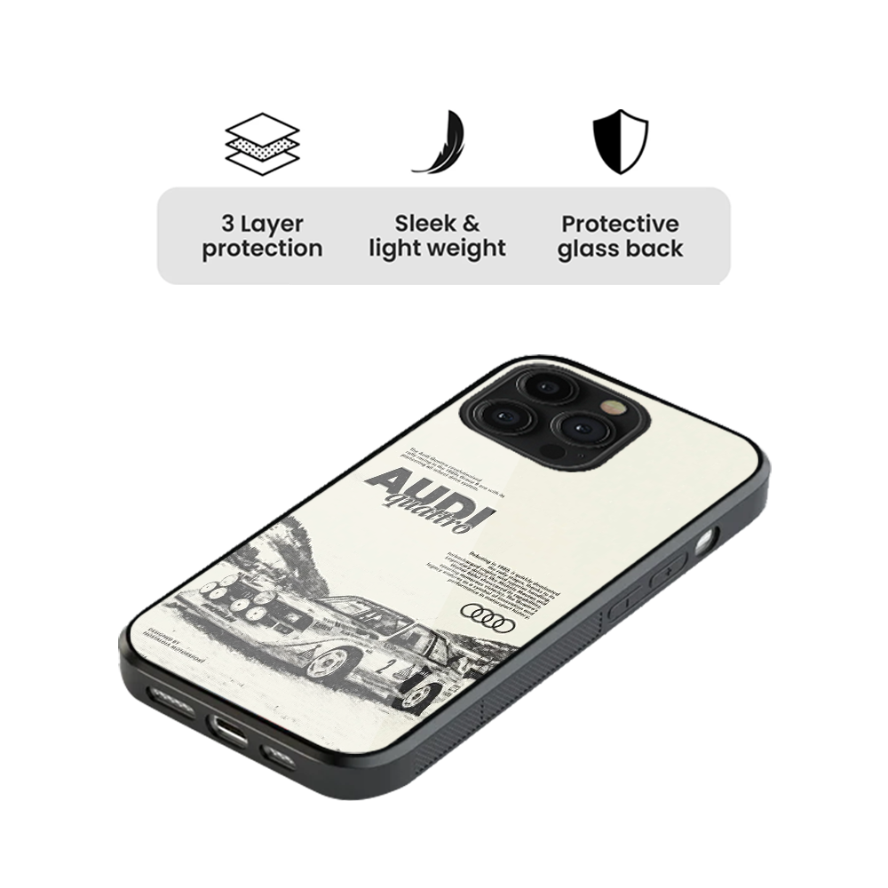 Audi Quatro Car Glass Phone Case