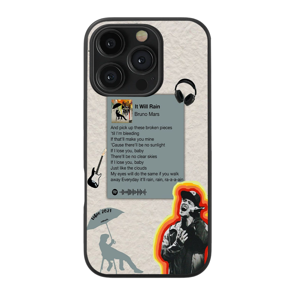 Bruno Mars It Will Rain Glass Phone Case