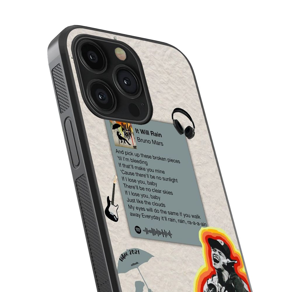 Bruno Mars It Will Rain Glass Phone Case