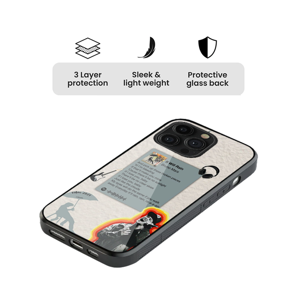 Bruno Mars It Will Rain Glass Phone Case