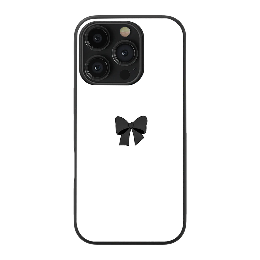Black Bow Y2K Glass Phone Case