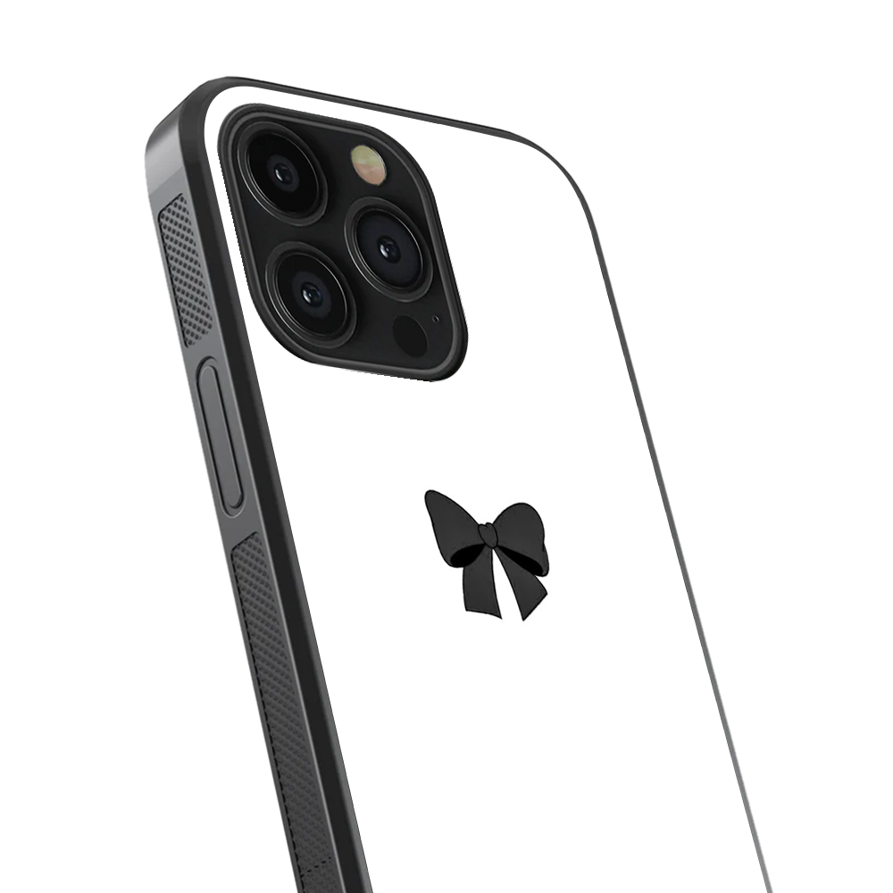 Black Bow Y2K Glass Phone Case