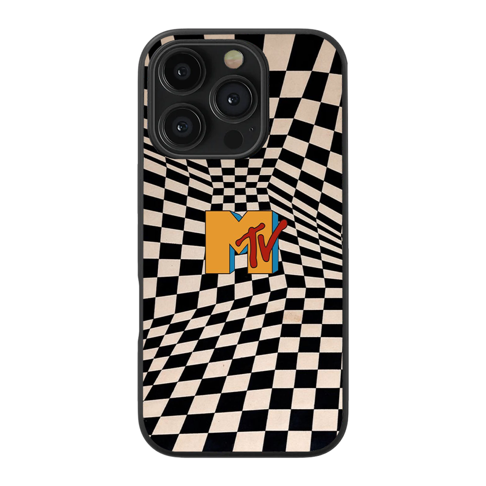 Mtv Checkers Pattern Glass Phone Case