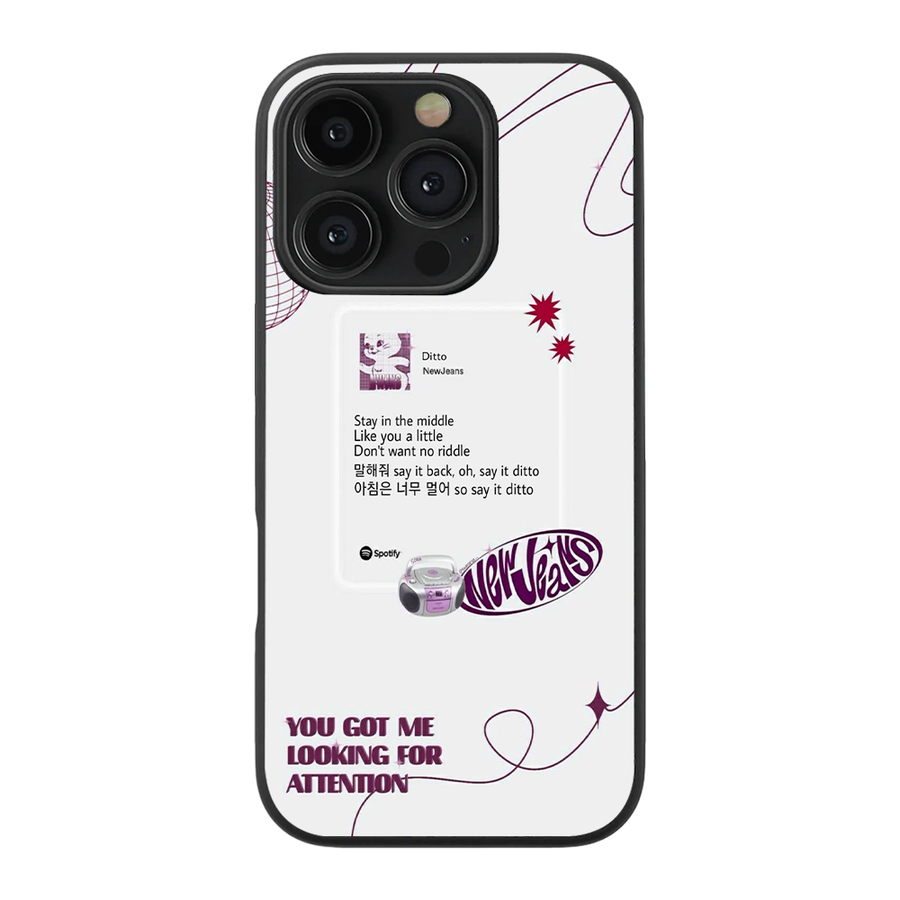 New Jeans Ditto Spotify Glass Phone Case