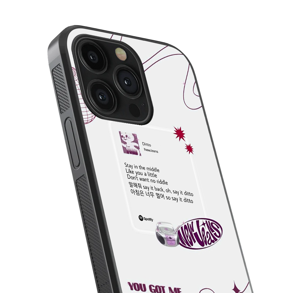 New Jeans Ditto Spotify Glass Phone Case