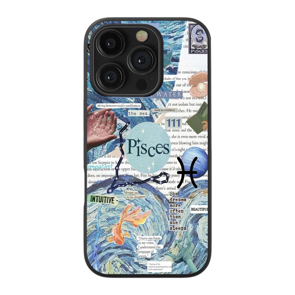 Pisces Aesthetic Zodiac Sign Glass Phone Case