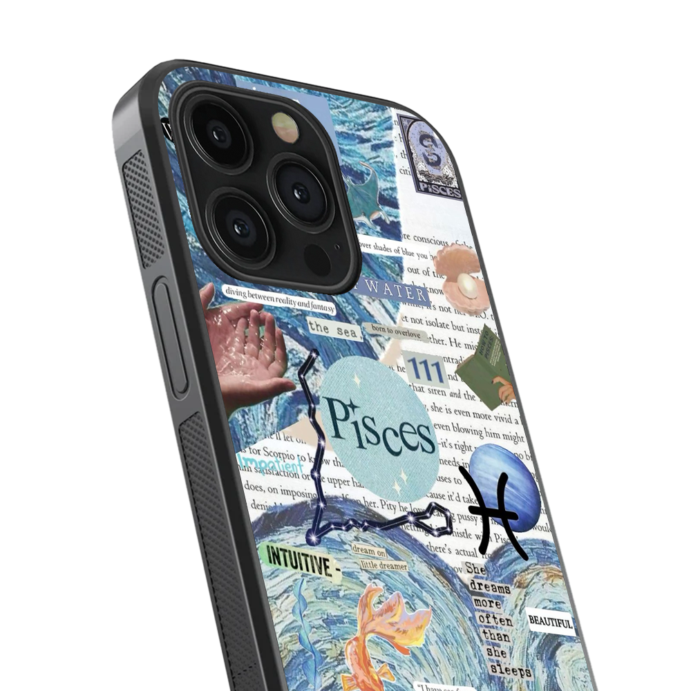 Pisces Aesthetic Zodiac Sign Glass Phone Case