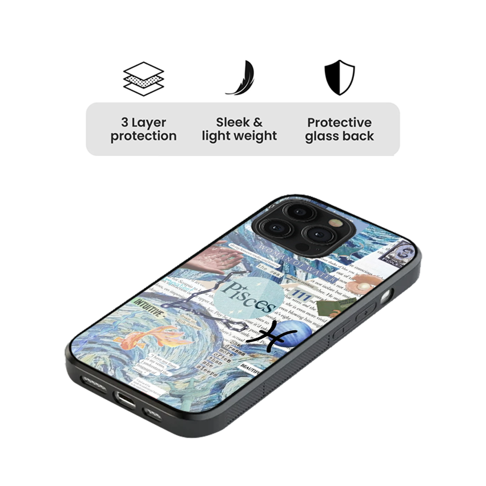 Pisces Aesthetic Zodiac Sign Glass Phone Case