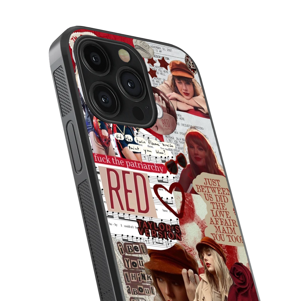 Tylor Swift Red Aesthetic Pop Culture Glass Phone Case