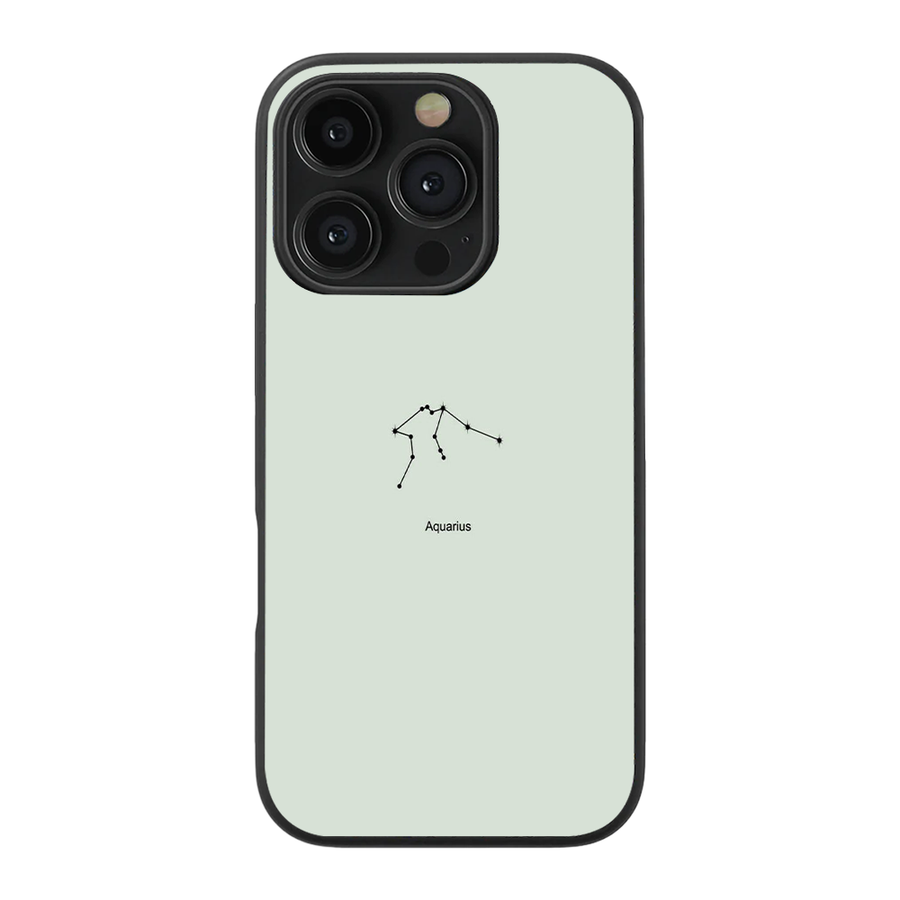 Aquarius Zodiac Sign Glass Phone Case