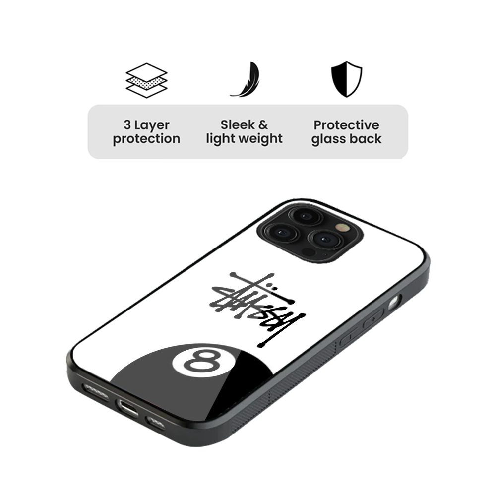 Stussy 8Ball Y2K Glass Phone Case