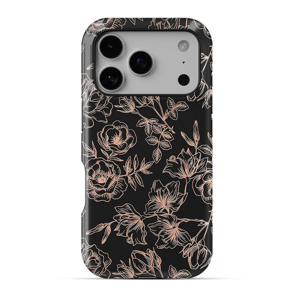 Floral Rose Gold Chrome Phone Case