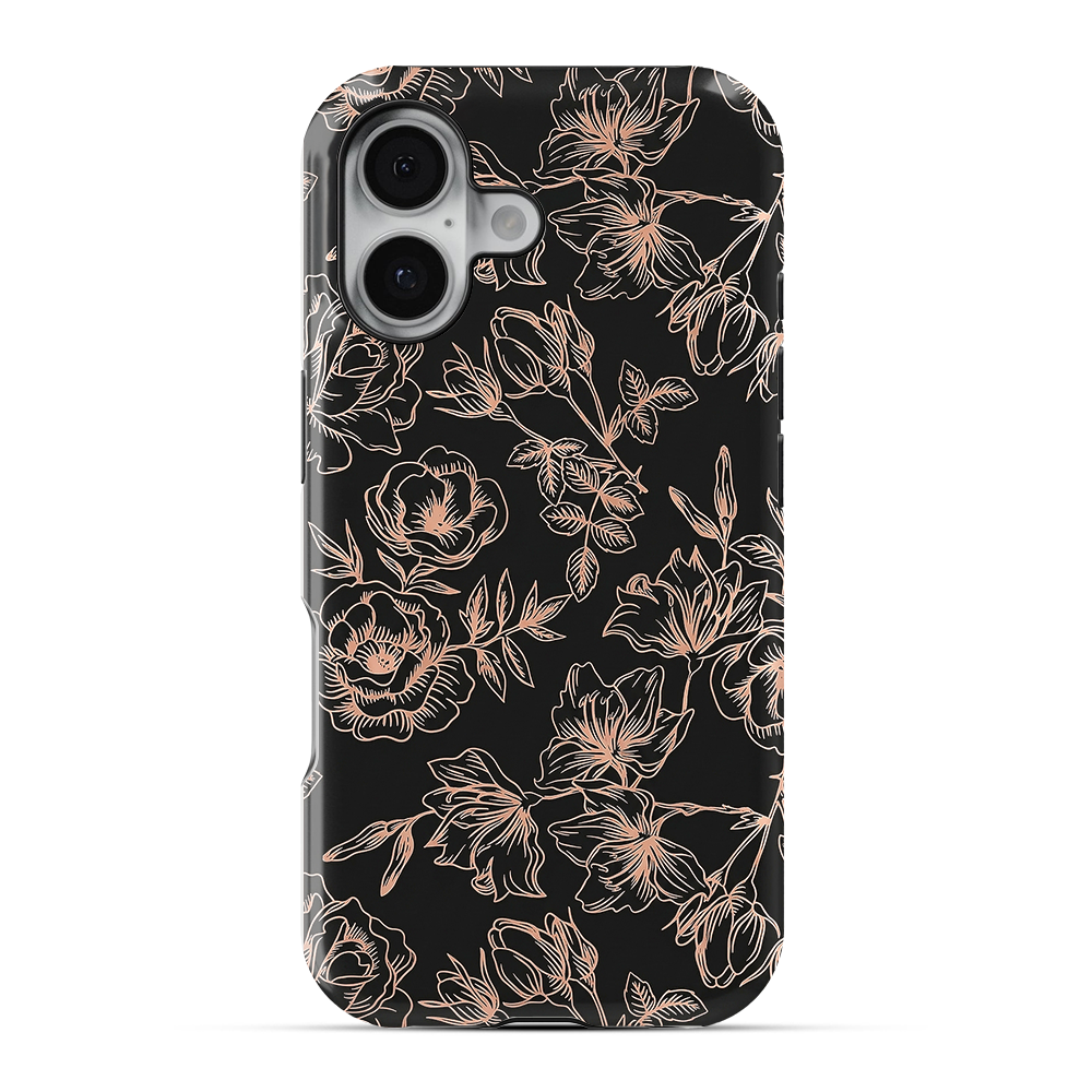 Floral Rose Gold Chrome Phone Case