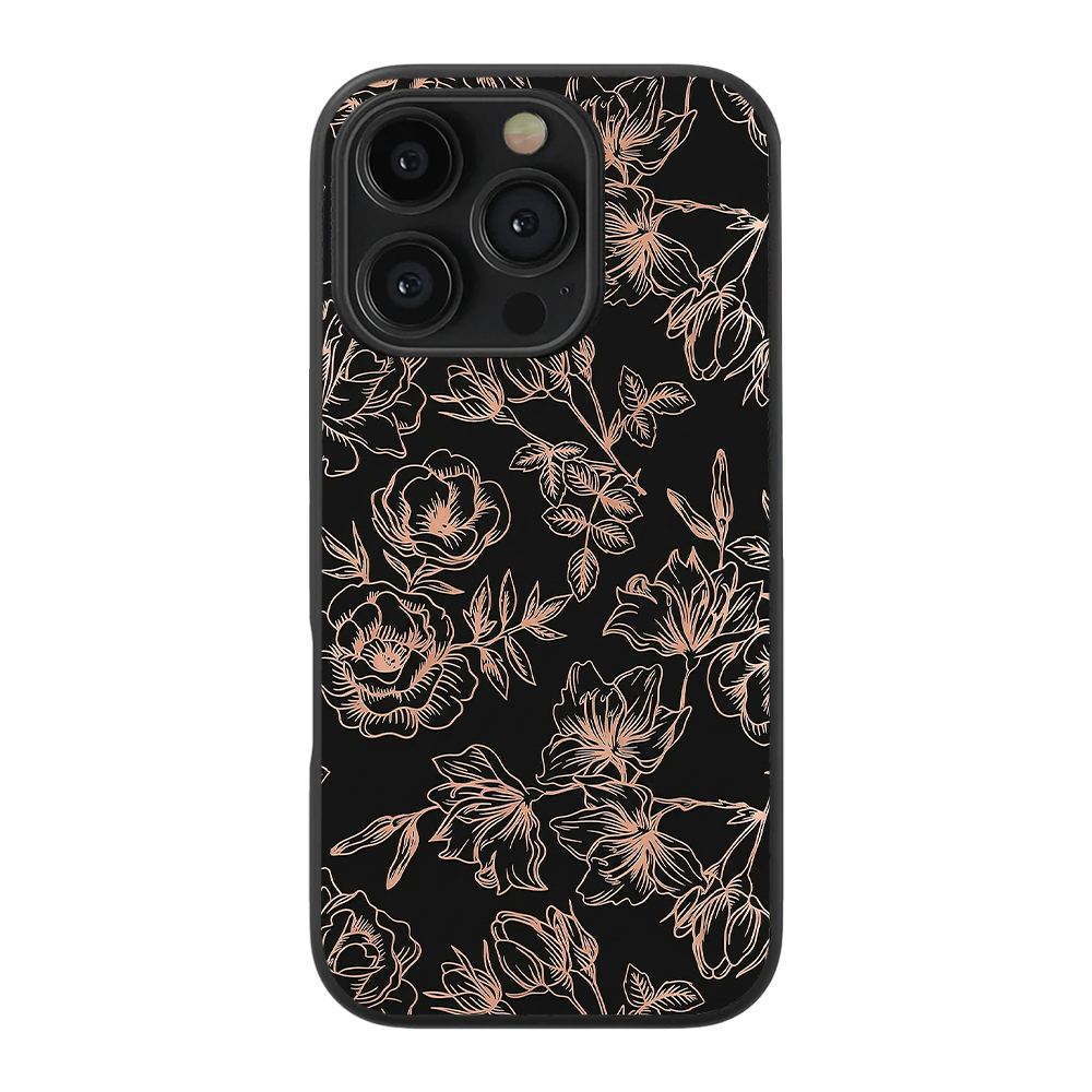 Floral Rose Gold Chrome Phone Case