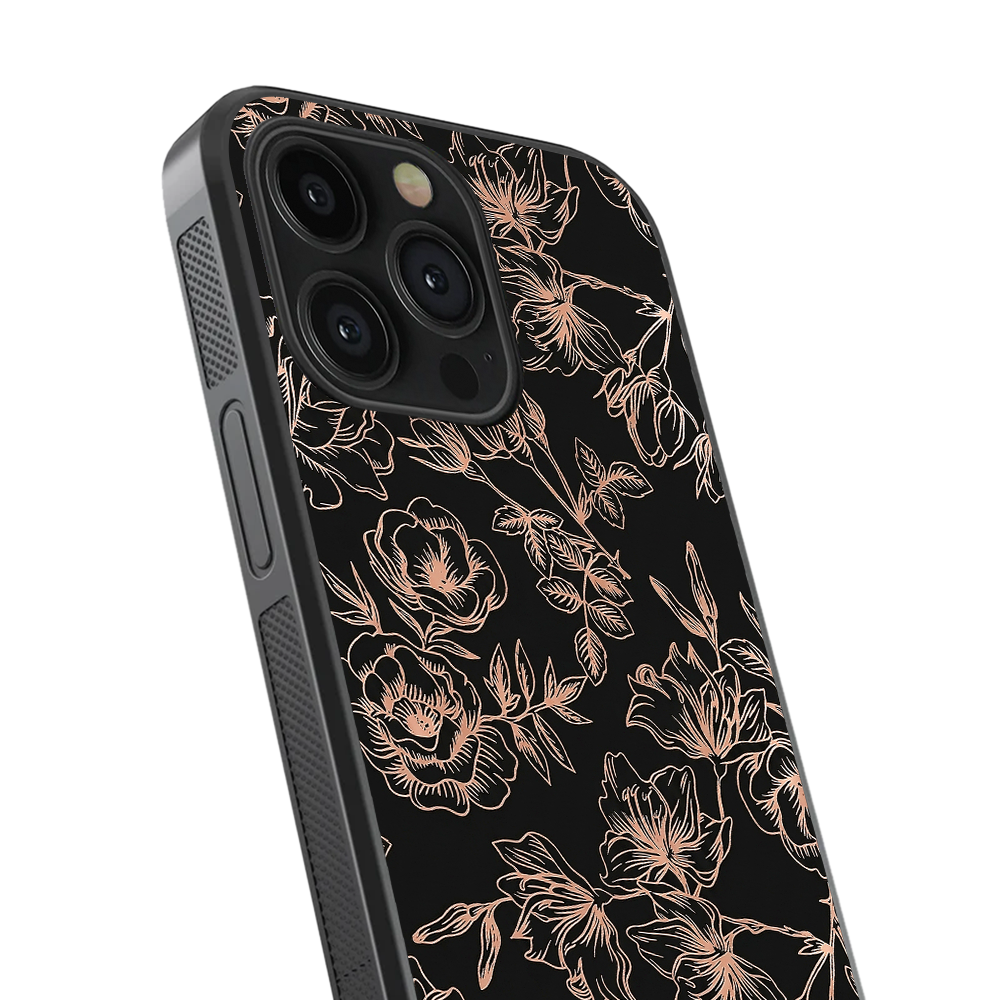 Floral Rose Gold Chrome Phone Case