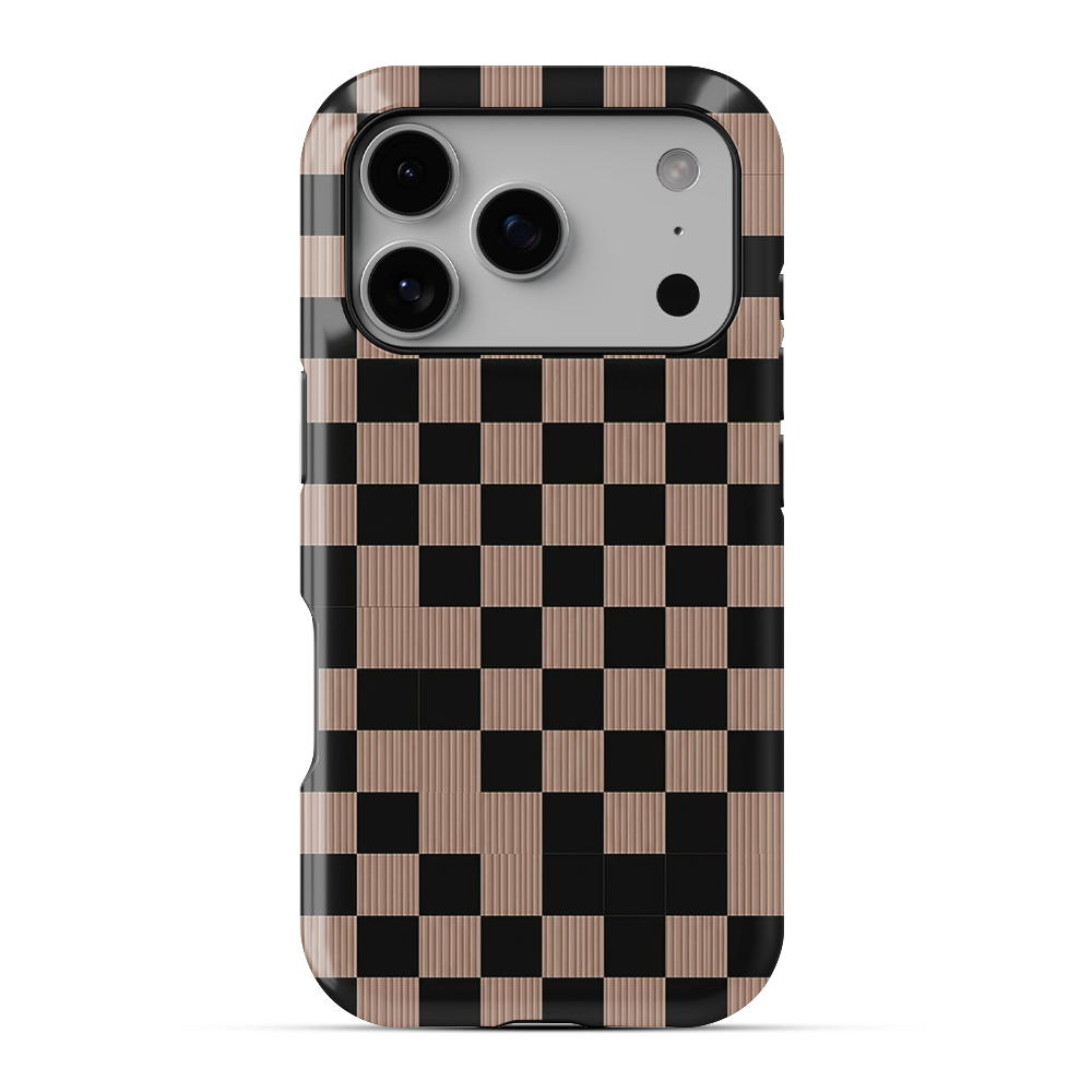Mocha Vibe Checkered Phone Case
