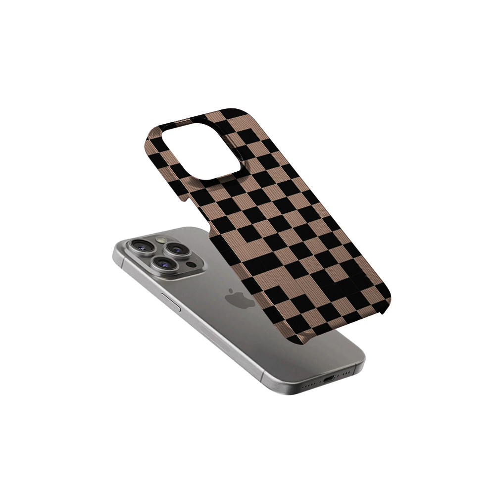 Mocha Vibe Checkered Phone Case