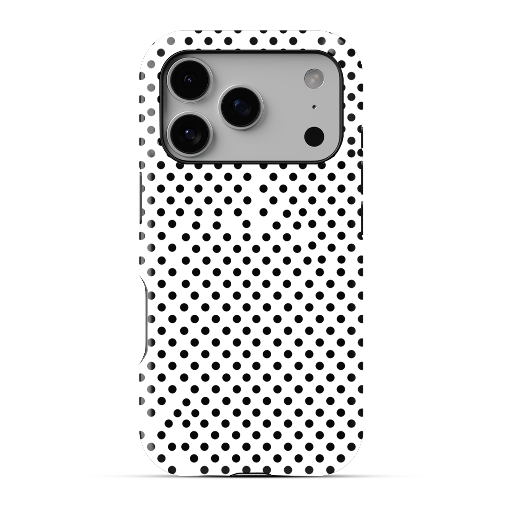Polka Dot | White & Black I Phone Case