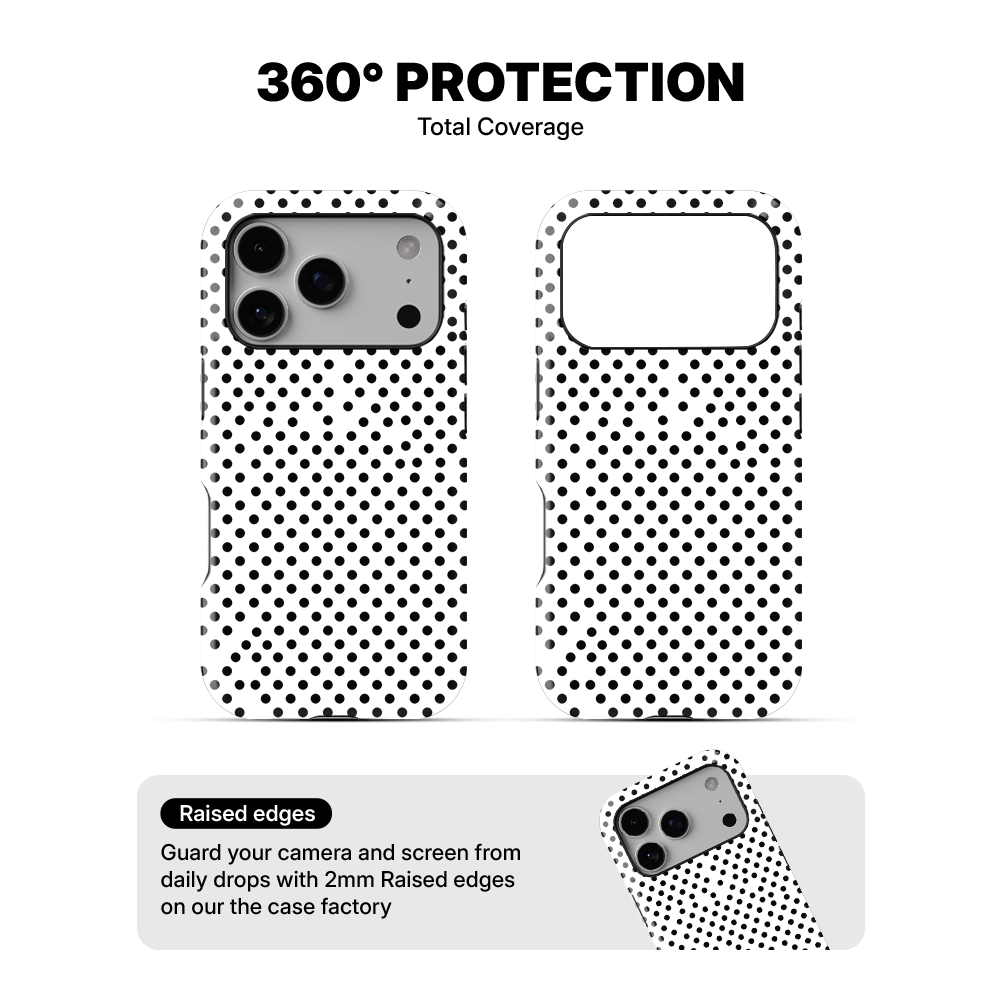 Polka Dot | White & Black I Phone Case