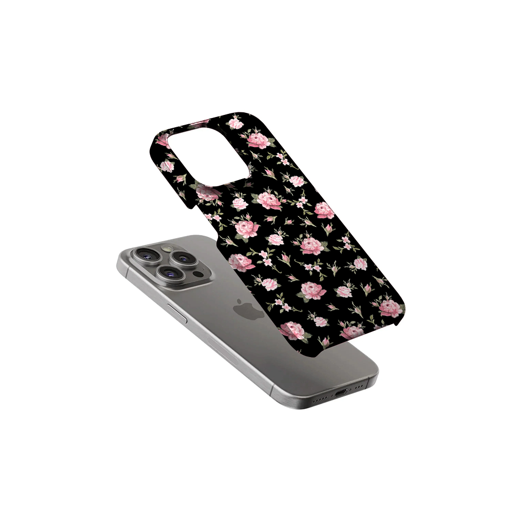 Black & Pink Floral Phone Case