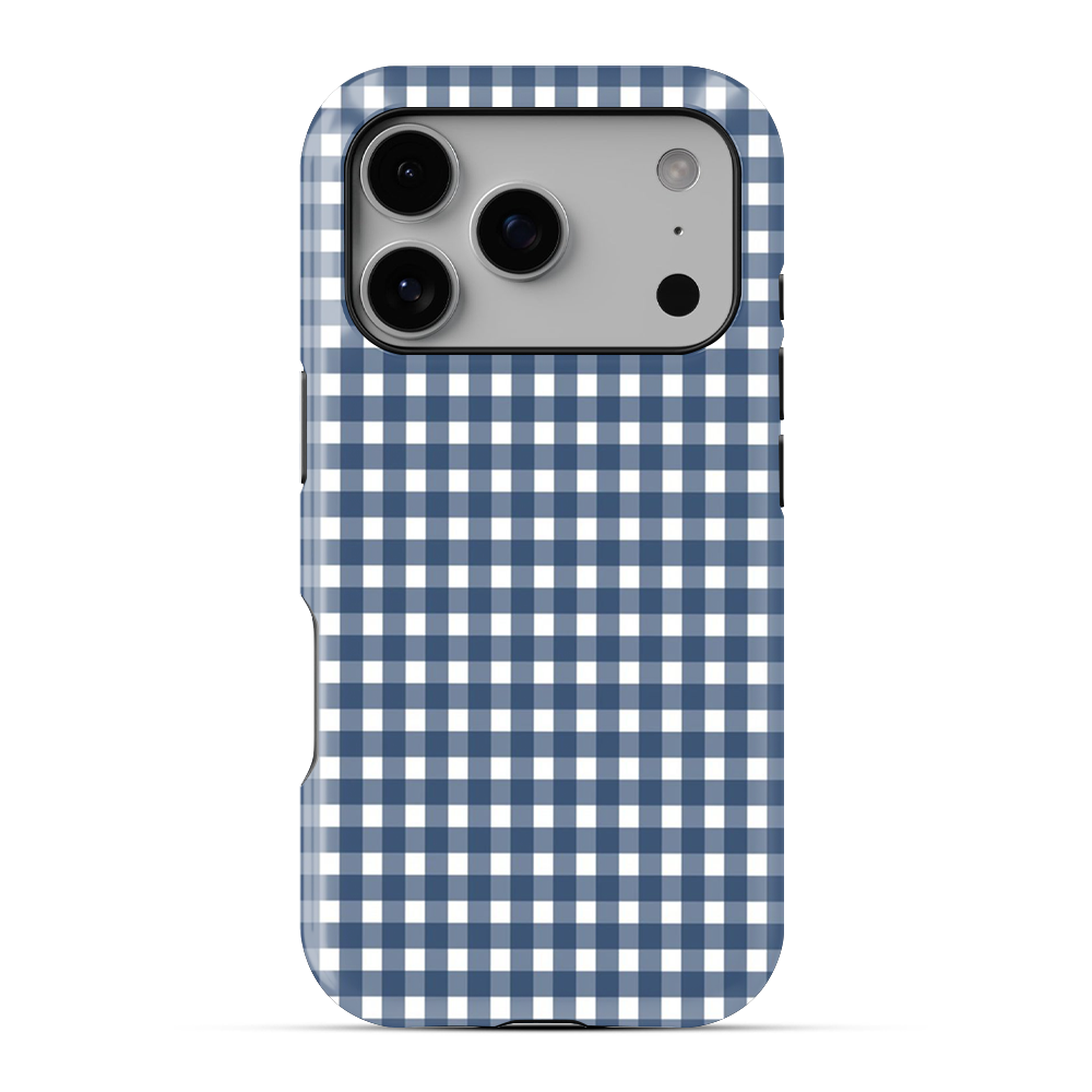 Checkered | Blue & White - V Phone Case